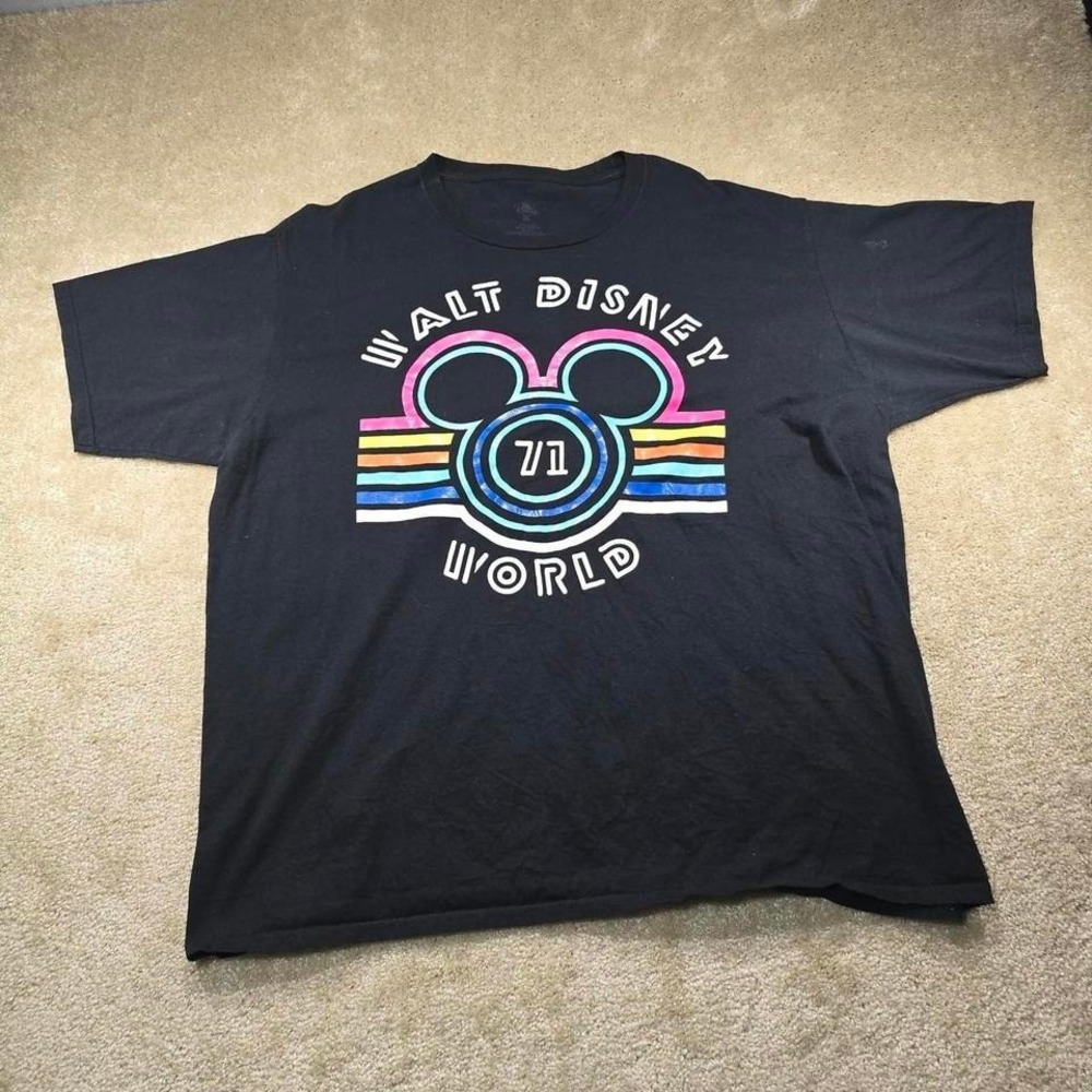 Disney World 71st Anniversary black and multi-coloured tee #Disney #RetroTee